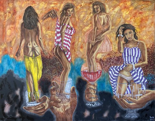 Ladies On The Rocks by Huseyin Ak, Painting for Sale on Singulart