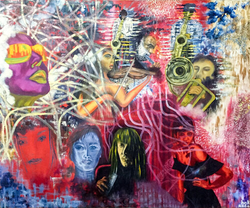 Red Drama van Huseyin Ak, Schilderij te koop op Singulart