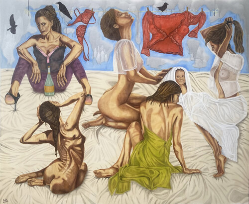 The Unspoken Burden di Huseyin Ak, Pittura in vendita su Singulart