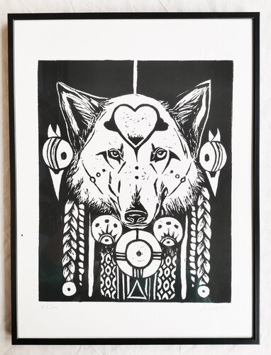 Wolf Spirit par Aurore LANTERI, Œuvre sur papier en vente sur Singulart