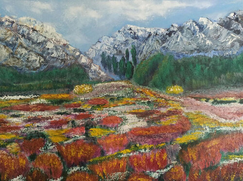 Mountain Landscape di Maria Galan, Pittura in vendita su Singulart