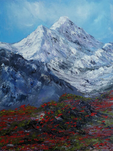 Between the peaks di Maria Galan, Pittura in vendita su Singulart