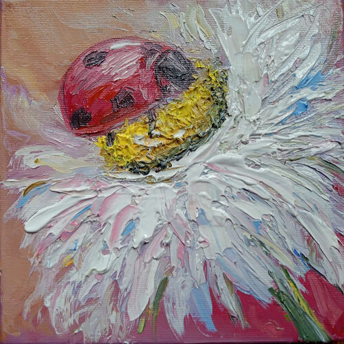 Ladybug - Lucky Charm di Maria Galan, Pittura in vendita su Singulart