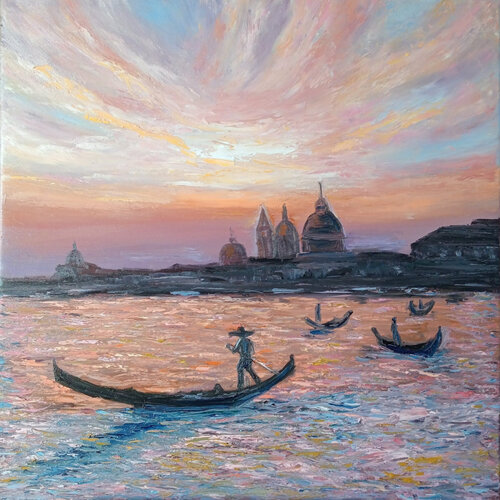 Venice sunset van Maria Galan, Schilderij te koop op Singulart