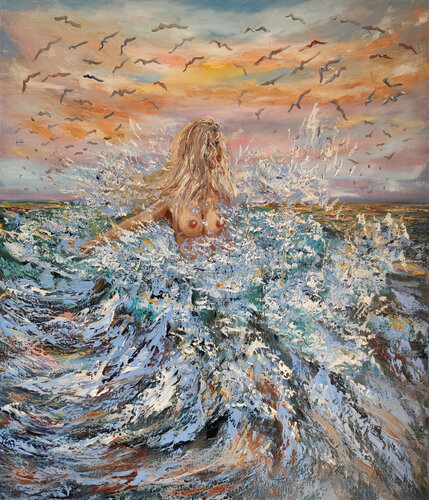 La ragazza in mare von Maria Galan, Malerei kaufen auf Singulart