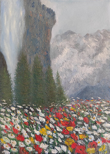 Ai piedi della montagna von Maria Galan, Malerei kaufen auf Singulart