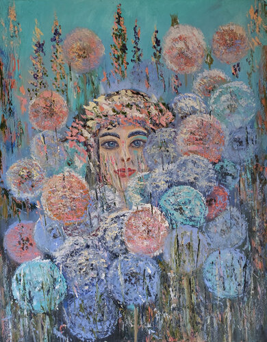 La ragazza con i soffioni von Maria Galan, Malerei kaufen auf Singulart