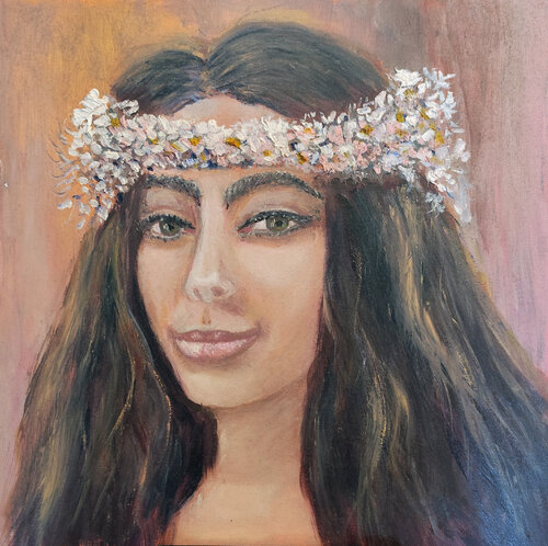 Signorina con la coroncina di Maria Galan, Pittura in vendita su Singulart