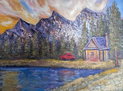 La casetta di montagna von Maria Galan, Malerei kaufen auf Singulart