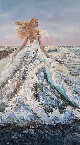 Azzurra - riflessi di libertà di Maria Galan, Pittura in vendita su Singulart