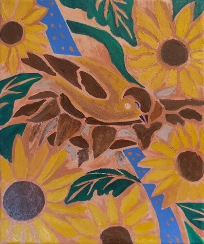 Il Riposo del Cardellino de Maria Galan, Pintura a la venta en Singulart