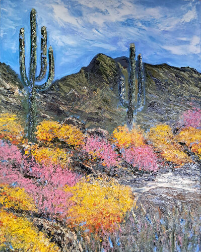 Cactus in festa by Maria Galan, Painting for Sale on Singulart