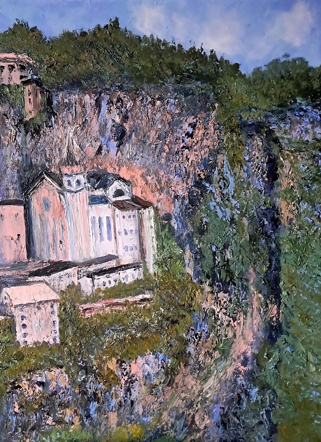 Tra il cielo e la terra-Madonna della corona Maria Galan Originalgemälde zu verkaufen