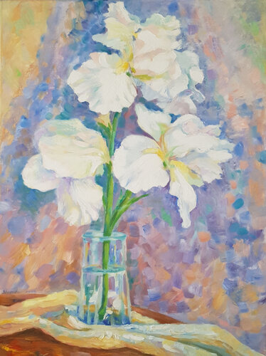 White Irises von Nata Shemshur, Malerei kaufen auf Singulart