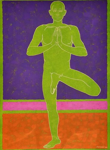 Balanced Planet Yoga. #4 Art Collection "Ascent Yoga" de Nata Shemshur, Pintura a la venta en Singulart