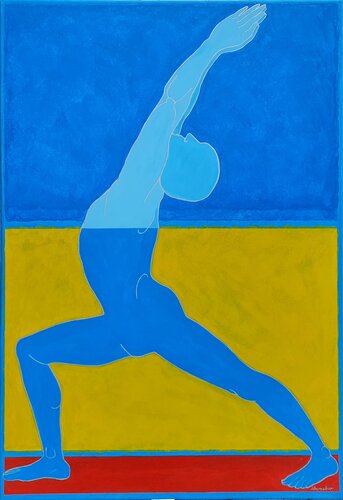 The Warrior of Light Yoga. #5 Art Collection "Ascent Yoga" van Nata Shemshur, Schilderij te koop op Singulart