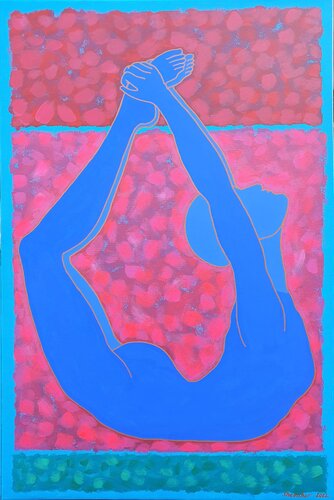 Blue Moon Yoga. #6 Art Collection "Ascent Yoga" van Nata Shemshur, Schilderij te koop op Singulart