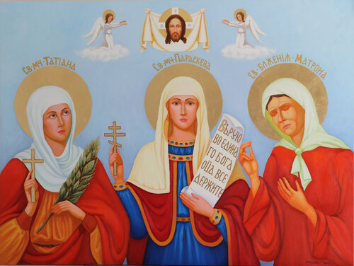 Holy Women and Jesus Christ icon von Nata Shemshur, Malerei kaufen auf Singulart
