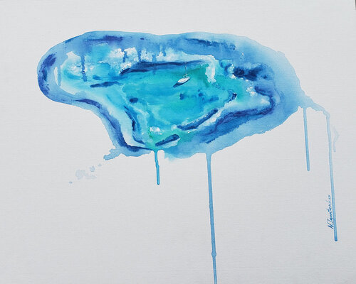 BLUE LAGOON. Yacht de Nata Shemshur, Pintura a la venta en Singulart