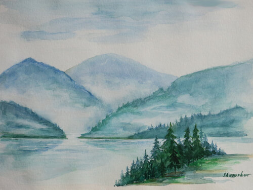 Mountain Silence von Nata Shemshur, Malerei kaufen auf Singulart