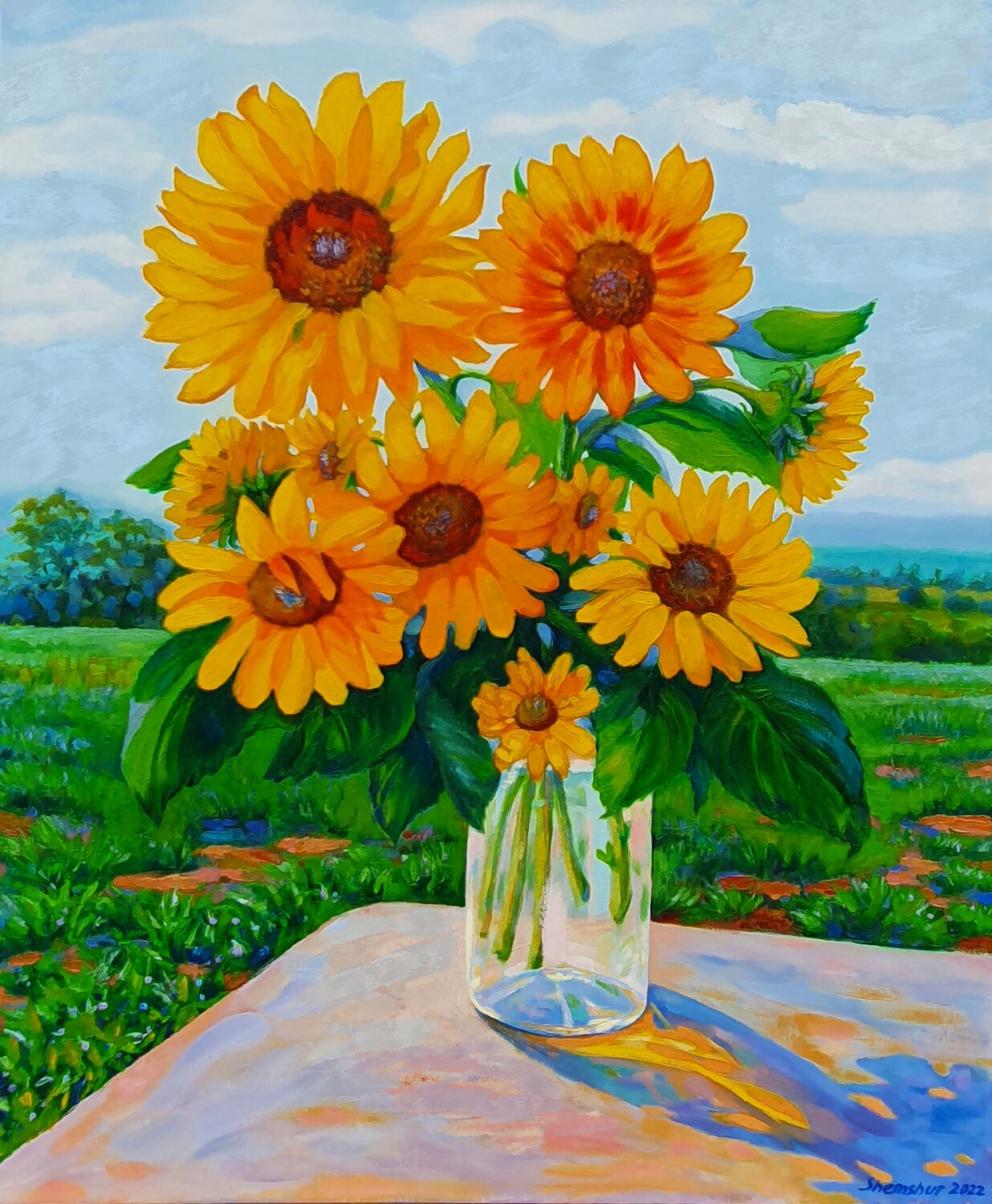 Sunflowers Giclee print on canvas. Nata Shemshur Originalgemälde zu verkaufen