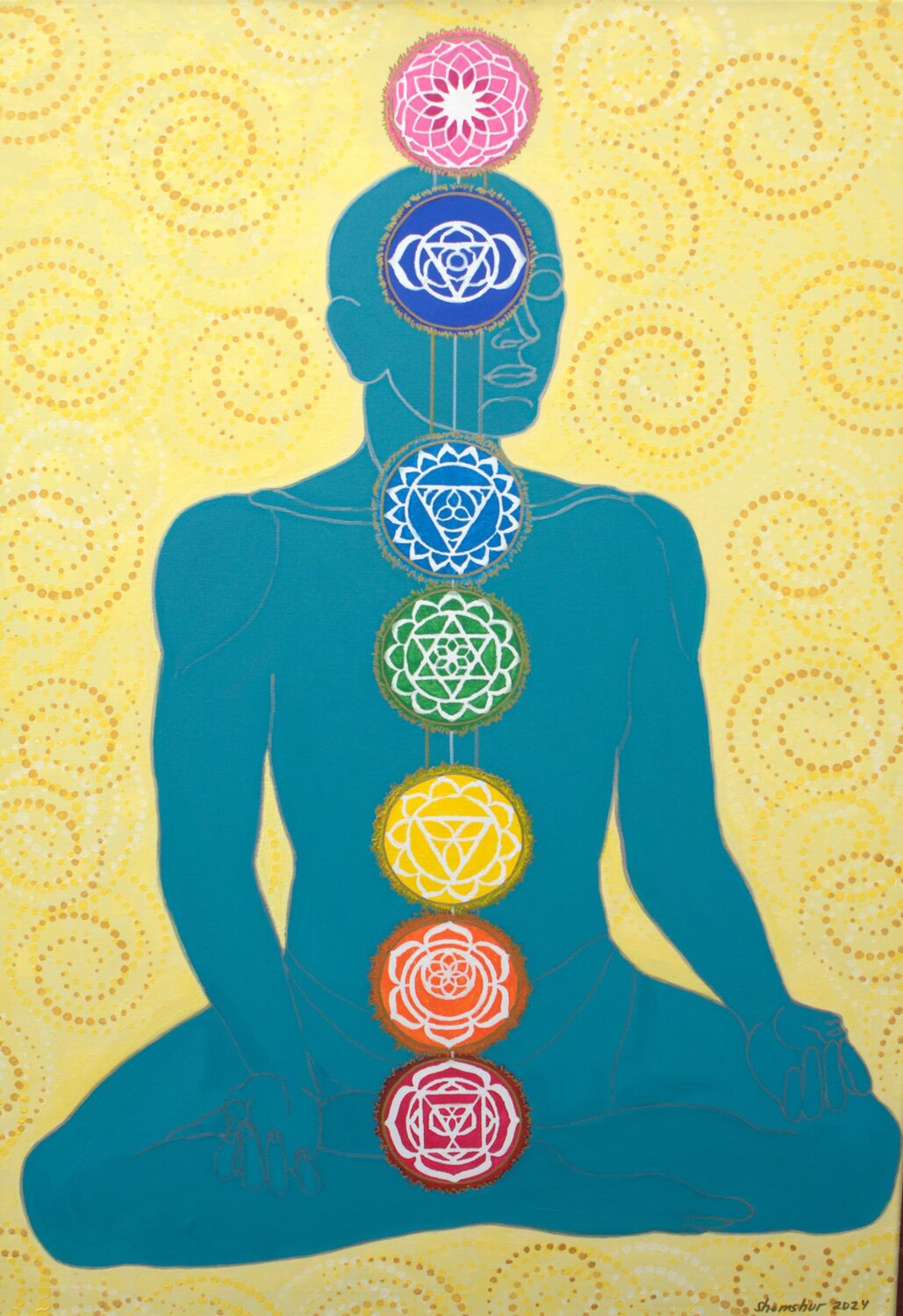 Awake Kundalini. #8 Art Collection "Ascent Yoga" Nata Shemshur Originalgemälde zu verkaufen