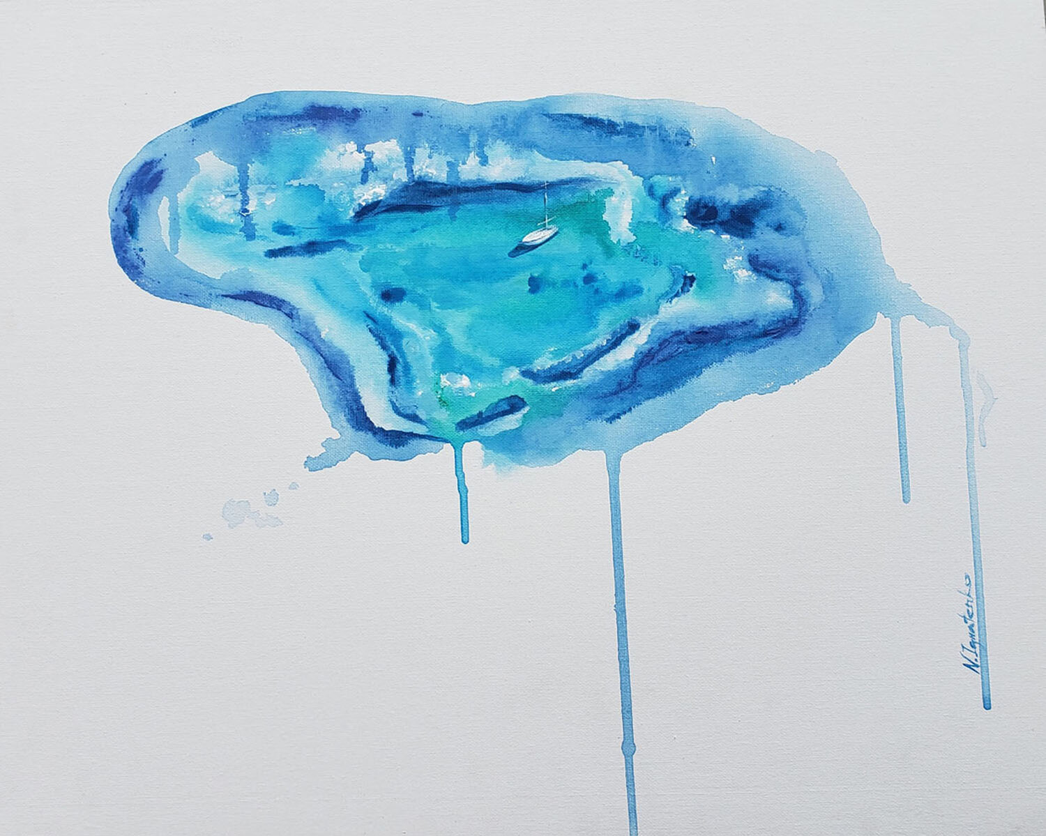 Blue lagoon Giclee print Nata Shemshur