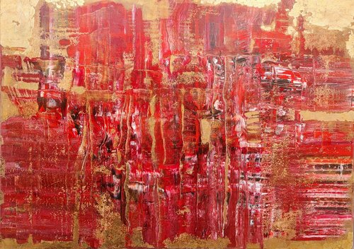 gold in red von Klaus Angeli, Malerei kaufen auf Singulart
