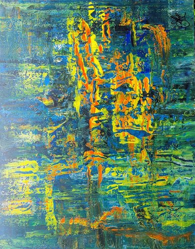 green orange von Klaus Angeli, Malerei kaufen auf Singulart