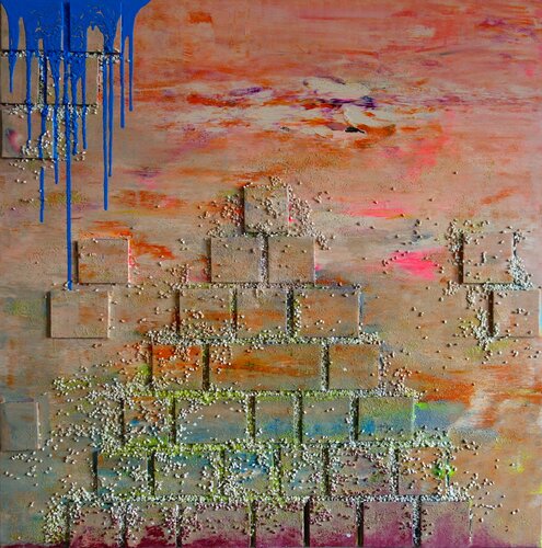 Life is all about that bricks van Veronika Ban, Schilderij te koop op Singulart