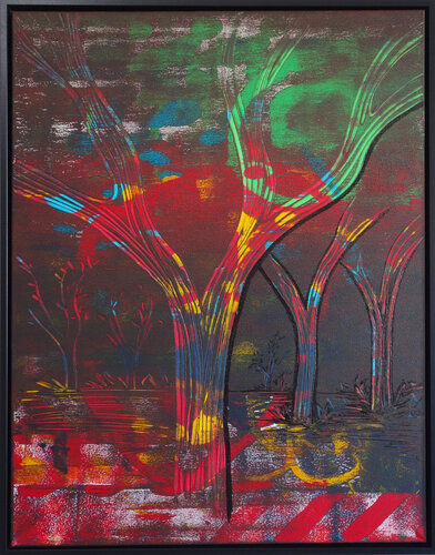 Night in the magic forest di Veronika Ban, Pittura in vendita su Singulart
