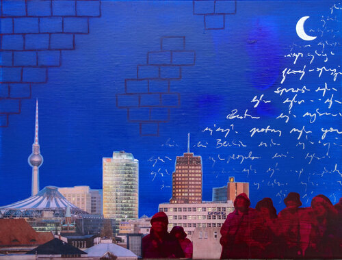 Berlin tourists by night by Veronika Ban, 회화 for Sale on Singulart