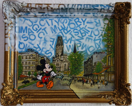 Mickey in the city di Veronika Ban, Pittura in vendita su Singulart