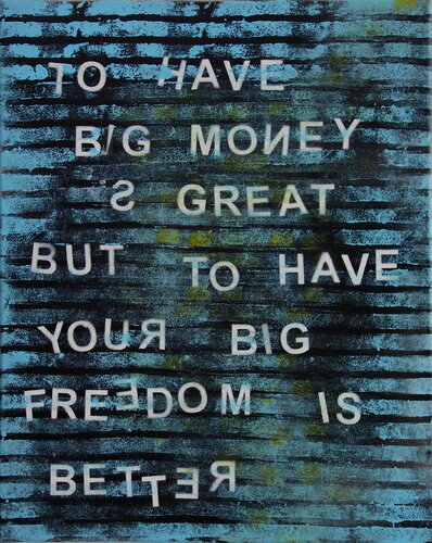 Money VS Freedom van Veronika Ban, Schilderij te koop op Singulart