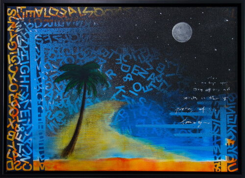 Night on the beach van Veronika Ban, Schilderij te koop op Singulart