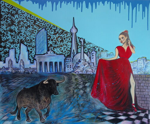 Dancing in the rain par Veronika Ban, Peinture en vente sur Singulart