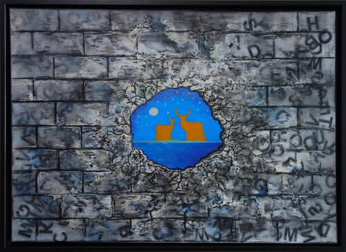 Secret lovers in the night by Veronika Ban, Painting for Sale on Singulart
