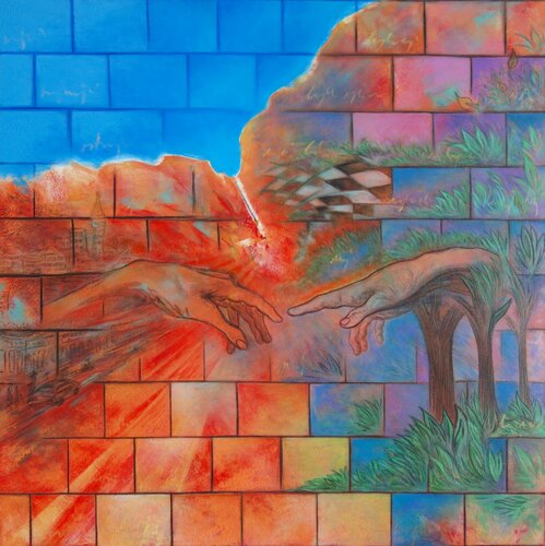 Almost Touch  (Portrait of Situation No. 8) van Veronika Ban, Schilderij te koop op Singulart