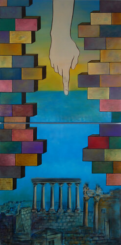 Bricks society van Veronika Ban, Schilderij te koop op Singulart