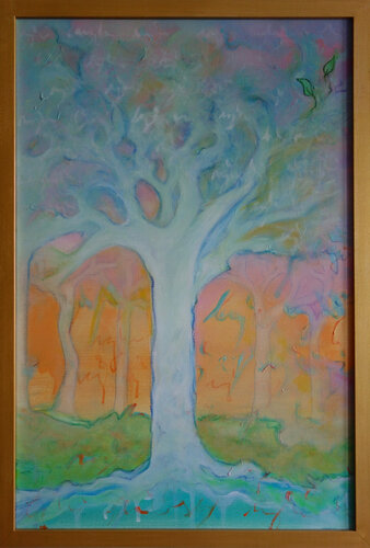 Wild white forest di Veronika Ban, Pittura in vendita su Singulart