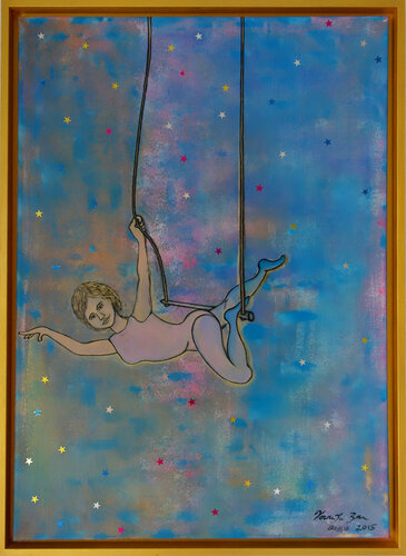 Girl on trapeze van Veronika Ban, Schilderij te koop op Singulart
