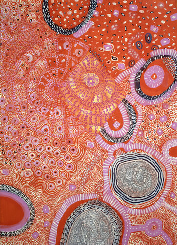 Orange Abstraktion 1 by Anna Rona, Painting for Sale on Singulart