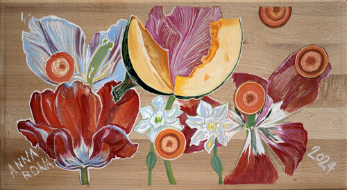 Blumen- und Gemüsegericht di Anna Rona, Pittura in vendita su Singulart