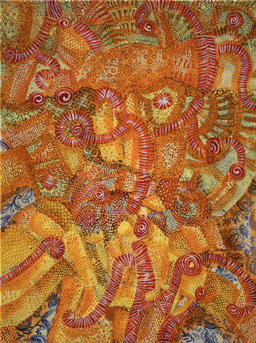 Orangene Abstraktion 3 van Anna Rona, Schilderij te koop op Singulart