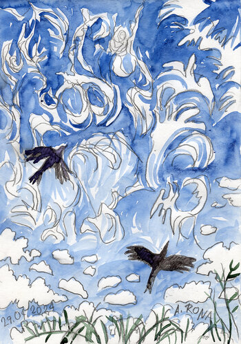 Himmel über Hohenwepel by Anna Rona, Work on Paper for Sale on Singulart