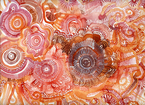 Orange Muster von Anna Rona, Malerei kaufen auf Singulart