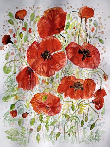 Mohnblumen von Anna Rona, Malerei kaufen auf Singulart