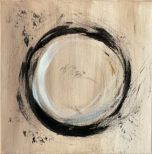 Unendliche Seelenreise - minimalistische braun beige Abstraktion von Susanna Schorr, Malerei kaufen auf Singulart