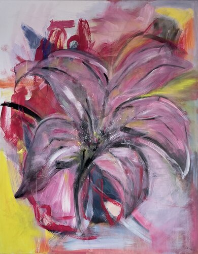 Lilie im Farbenmeer by Susanna Schorr, Painting for Sale on Singulart