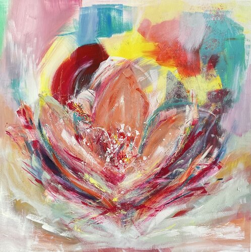 Lotus Blume des Lichts - voller Schönheit und Lebendigkeit van Susanna Schorr, Schilderij te koop op Singulart